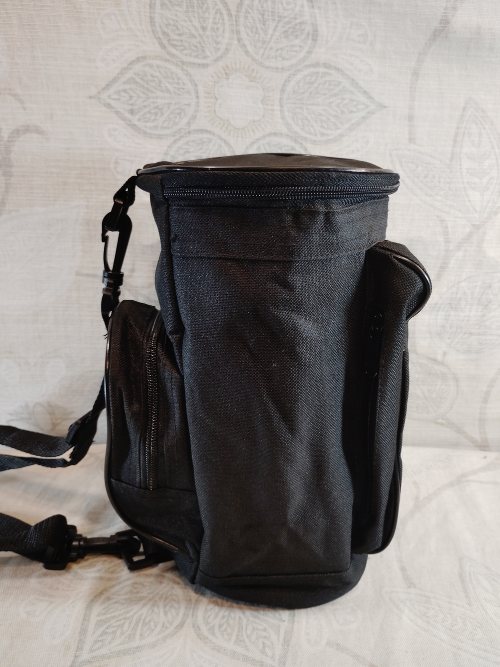 Black & White Compact Golf Bag Shaped Cooler with Shoulder Strap